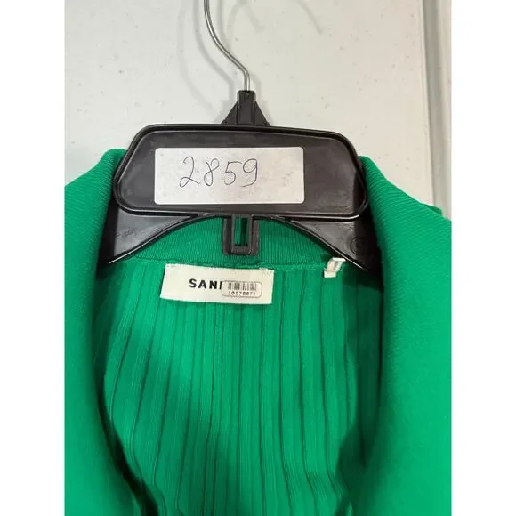 Sandro Lorel green knit midi Dress Size 36 (2-4) - Picture 3 of 7